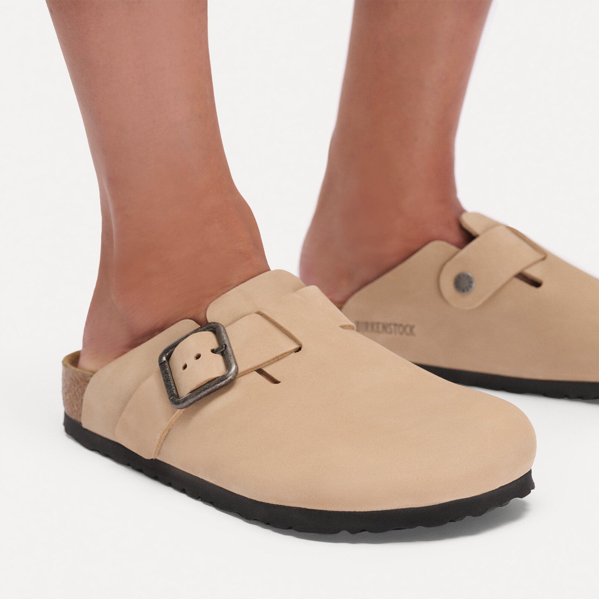 Fibbia in Metallo Boston in Pelle Nubuck