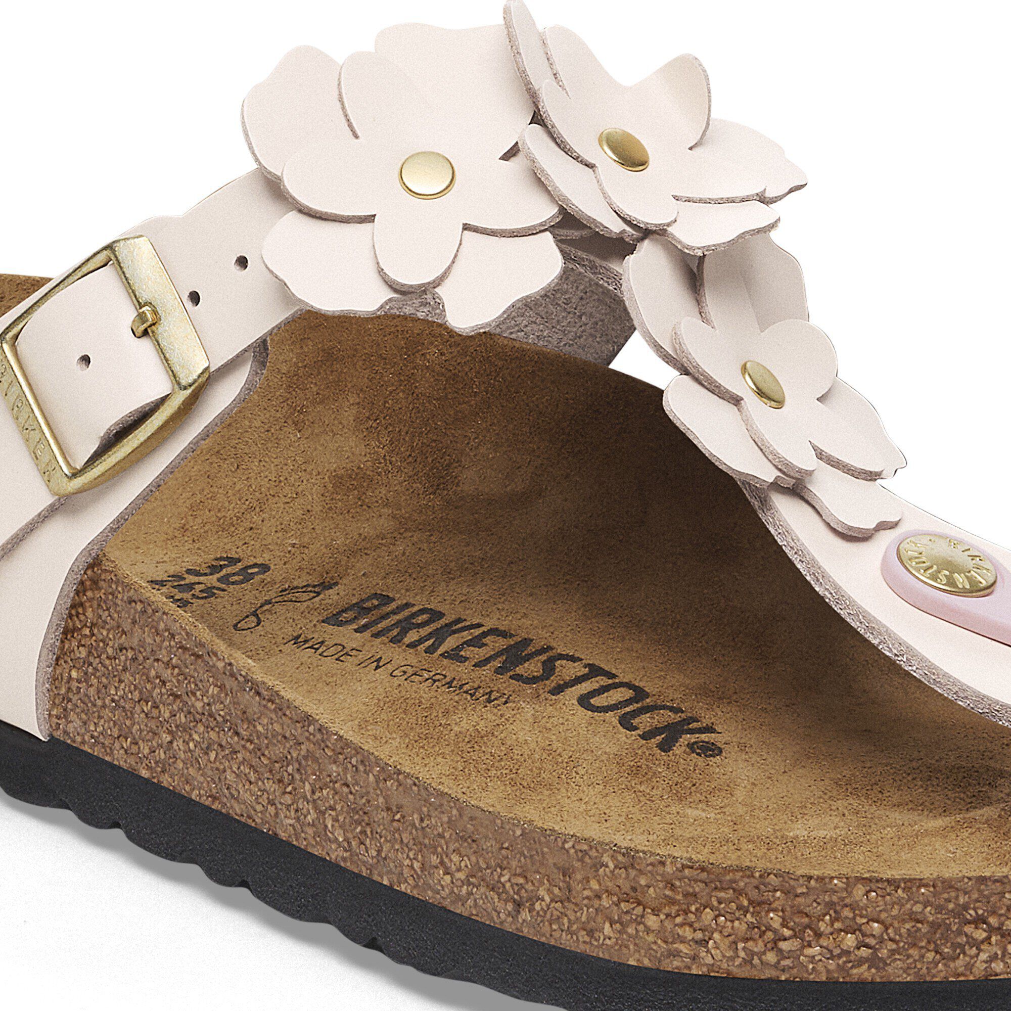 Birkenstock Gizeh Fiori Applicati in Pelle Naturale