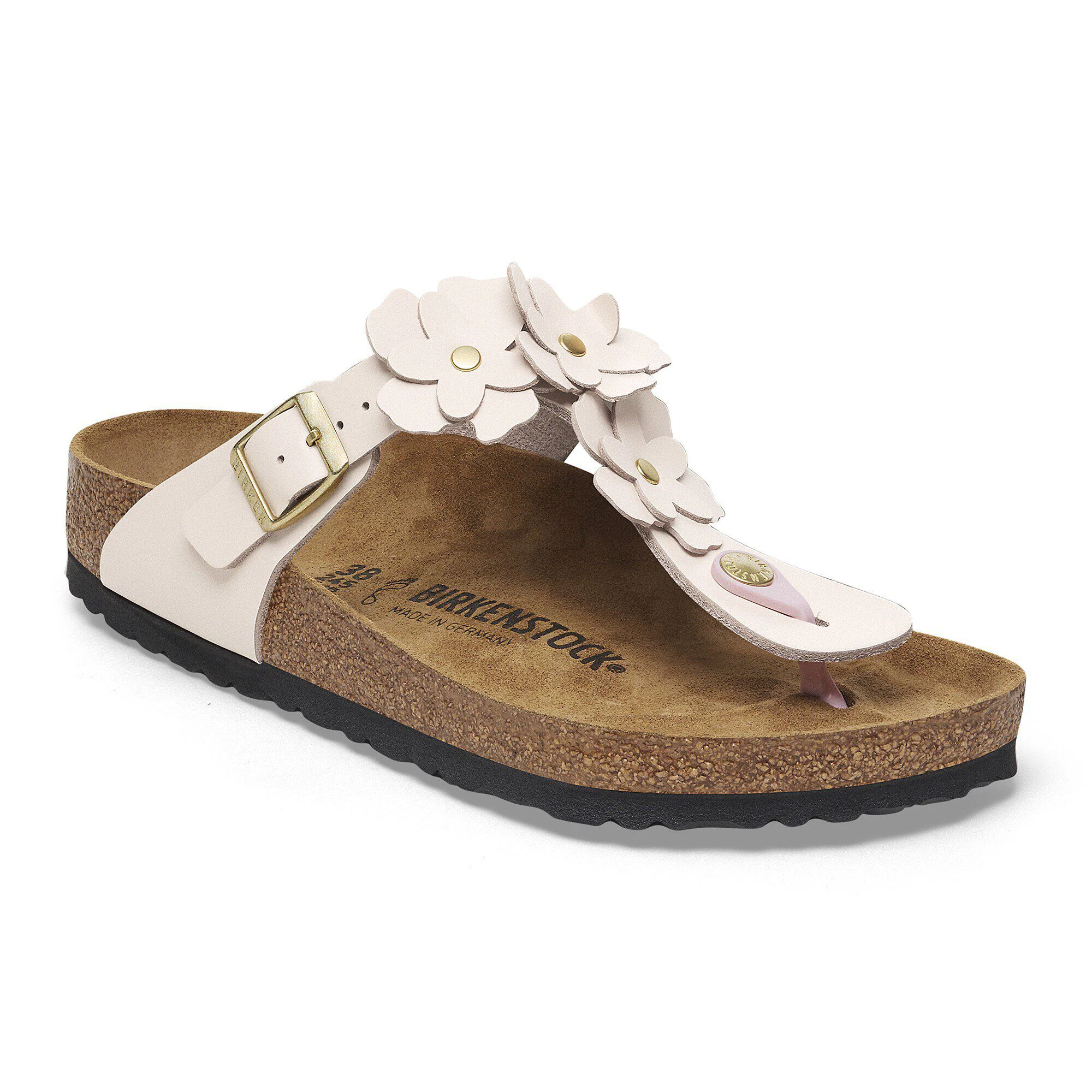 Birkenstock Gizeh Fiori Applicati in Pelle Naturale